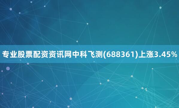 专业股票配资资讯网中科飞测(688361)上涨3.45%
