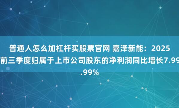 普通人怎么加杠杆买股票官网 嘉泽新能：2025年前三季度归属于上市公司股东的净利润同比增长7.99%