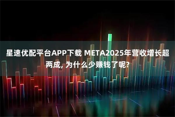 星速优配平台APP下载 META2025年营收增长超两成, 为什么少赚钱了呢?